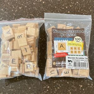 Wooden Scrabble Tiles Set - Natural Wood